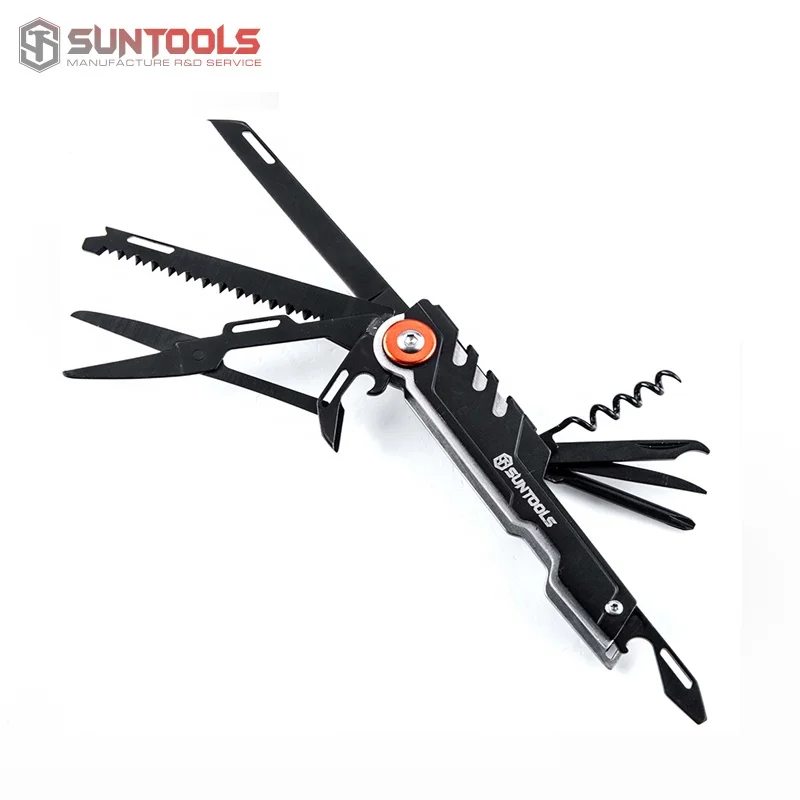 Custom logo stainless steel multi functional knife with black color