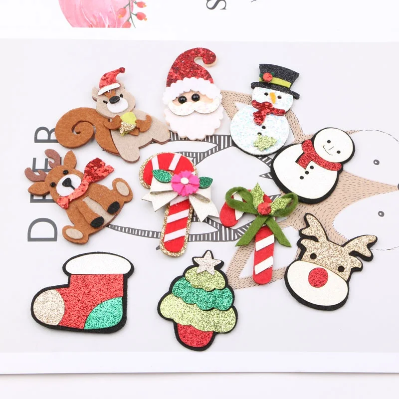 Wholesale plastic hair clips, DIY Christmas party accessories for children, fashionable fabrics