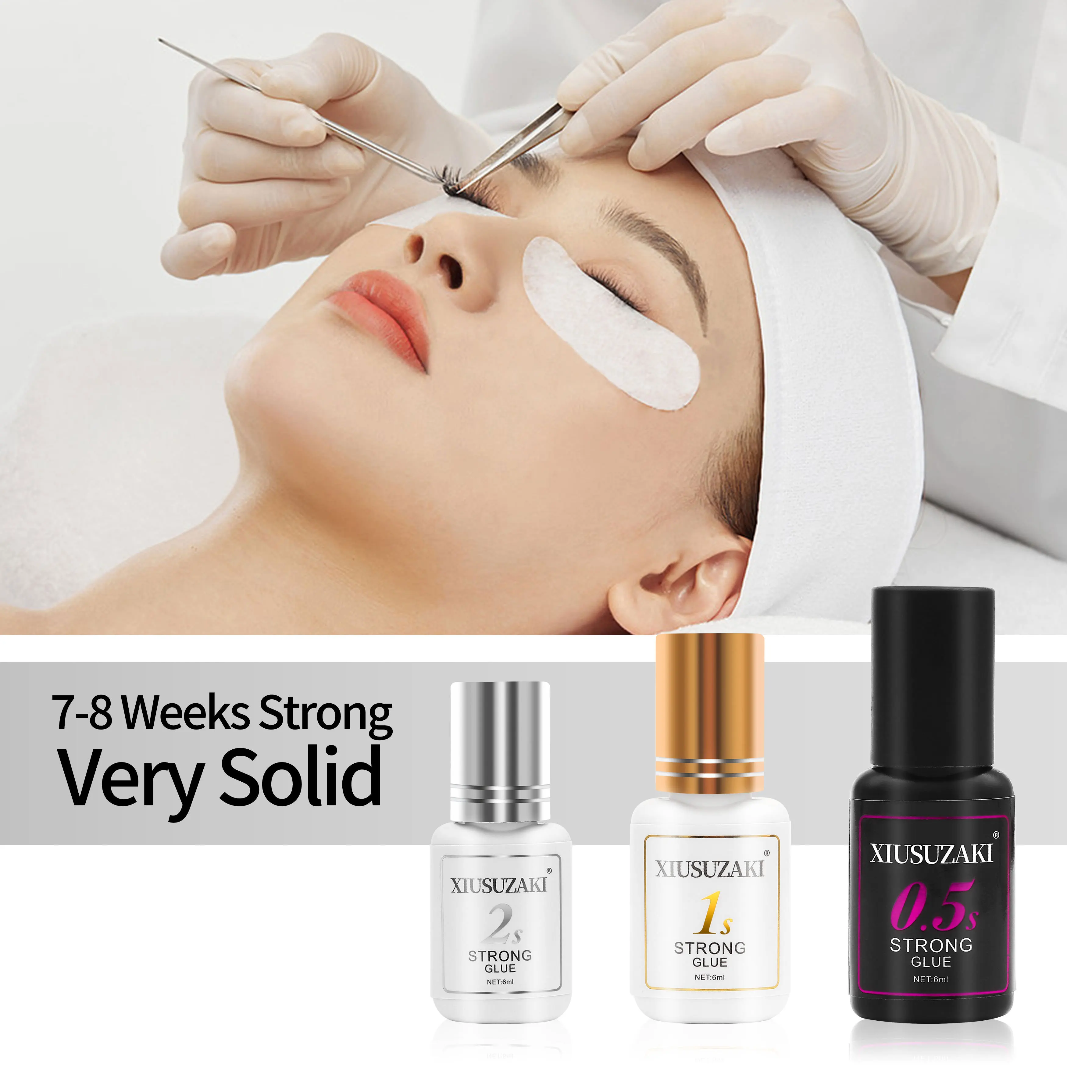 Professional  Black Clear Korea Fast Drying Lash Adhesive Sensitive Waterproof Private Label Adhesive Eyelash Extension Glue