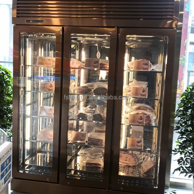 3 glass door Commercial Large Restaurants Beef Steak Meat Dri Dry Ager Cooler Fridge Display Aging  Aged refrigerator Cabinet