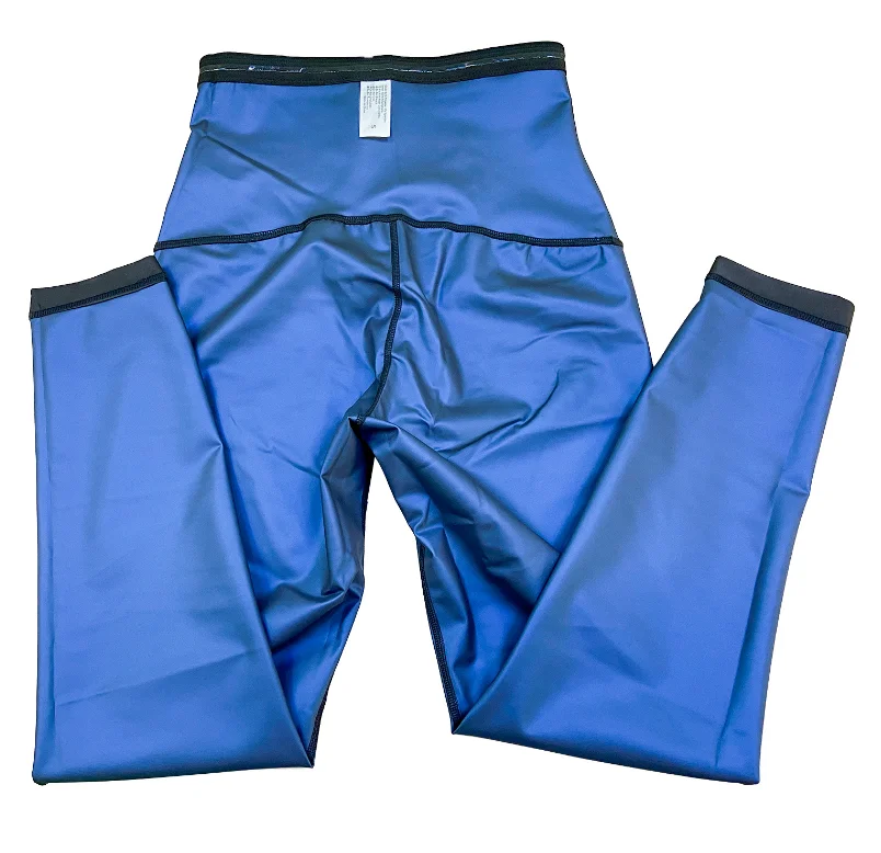 A newly produced yoga pants with quick drying and slimming function and a sweat inducing all blue film coating in 2024