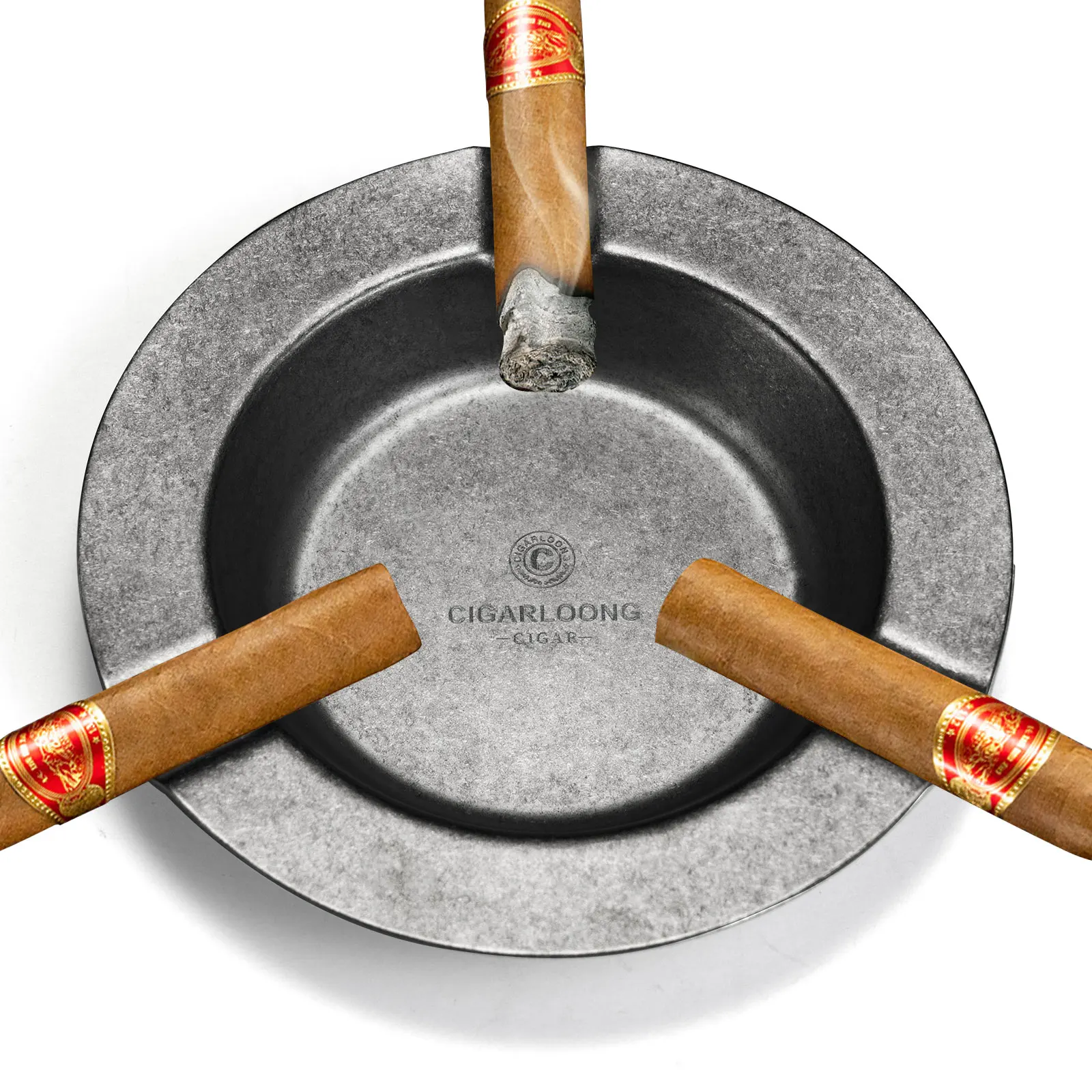 Fashion Designs Stainless Steel Cigar Ashtrays Portable Round Cigarette Smoking Indoor Outdoor Cigar Ashtray