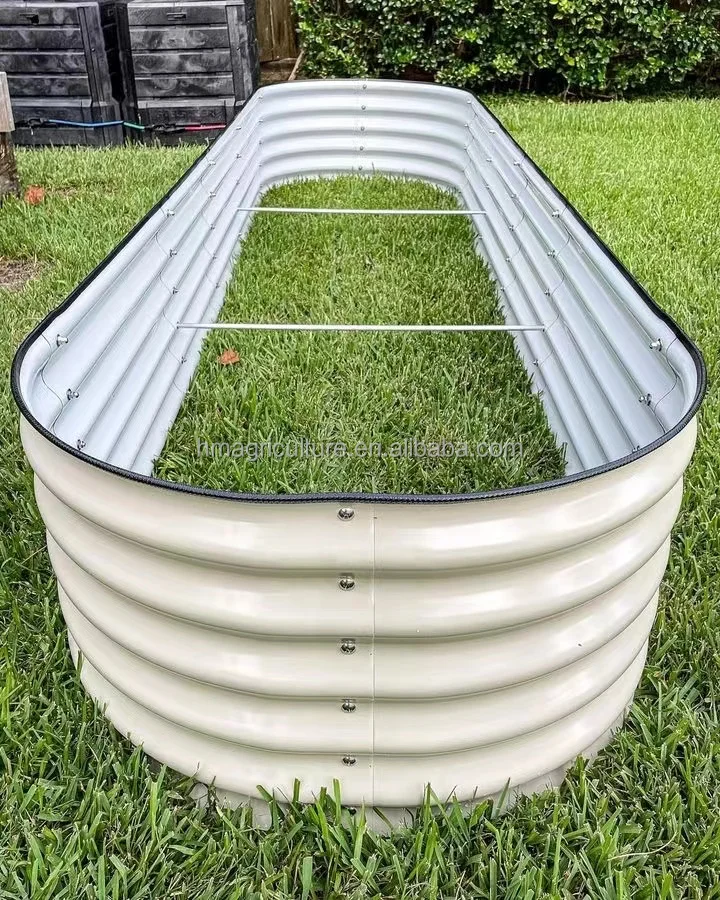 Raised Garden Bed, Galvanized Raised Garden Beds Outdoor for Vegetables Flowers Herbs, Steel Planter Box