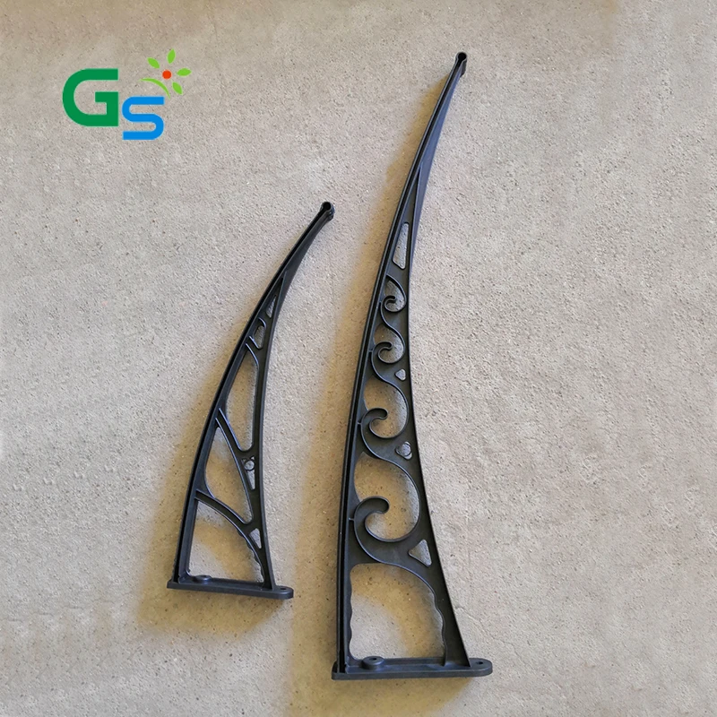 1000*1200mm Polycarbonate Canopies Grey Color Aluminum Bracket For Outdoor Door and Window Awning