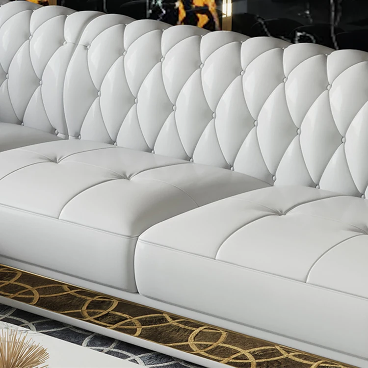 Luxury Chesterfield Sofa for home hotel living room furniture modern genuine leather sofa set