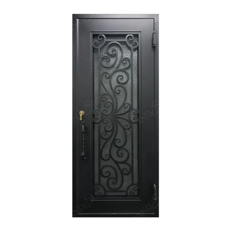 Grandsea Classic Garden Design Double Open Safety Gate Wrought Iron Door Modern Residential Front Entrance Pivot Door