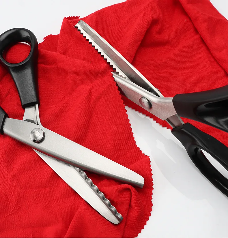 Stainless Steel Round Zig Zag Scissors Professional Shears Sewing Scissors Zig Zag Scissors