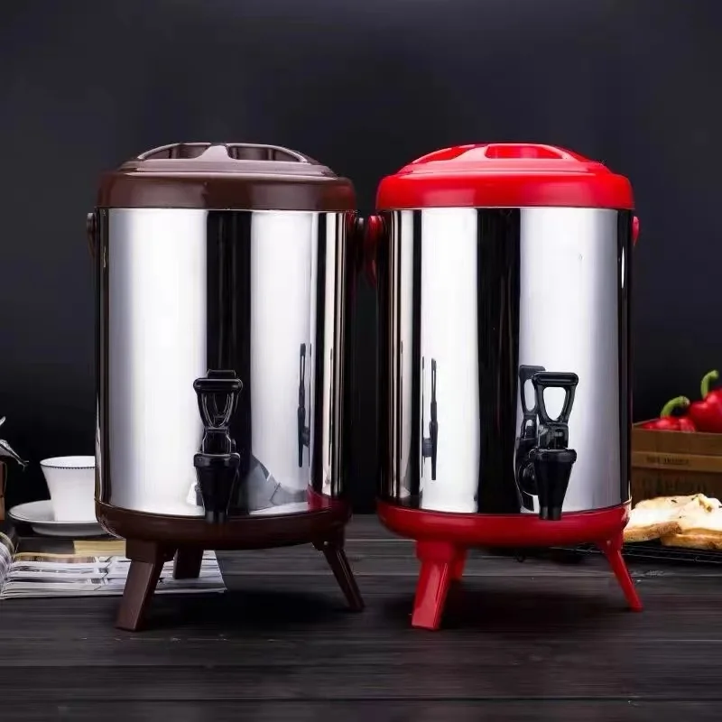 Factory direct sales stainless steel commercial hot coffee milk tea bucket heat preservation distributor juice drink bucket