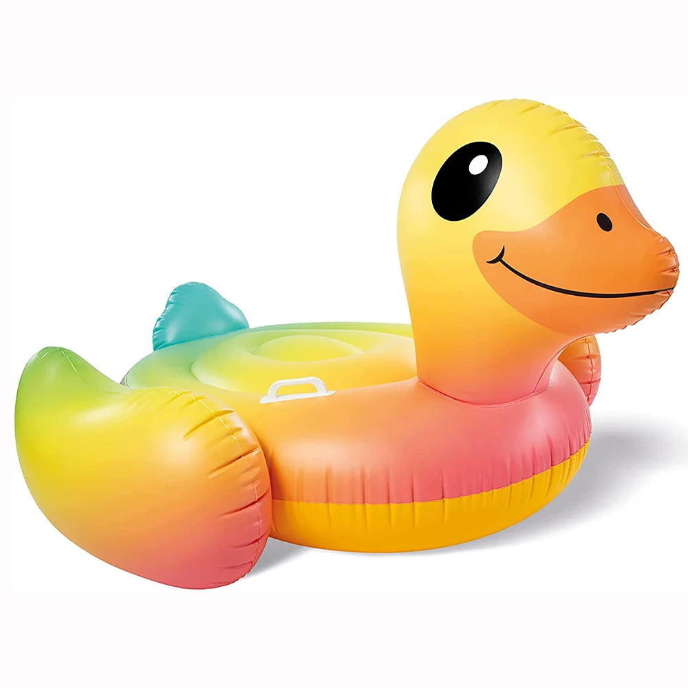 Yellow Baby Duck Inflatable Ride-On Pool Floats for adults Family Pool Fun