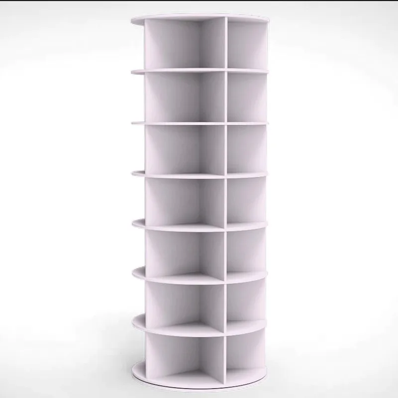 Hot Sell Customize PVC 360 Rotating Shoe Rack Tall Tower Organizer 7 Tier Shoe Cabinet Rack