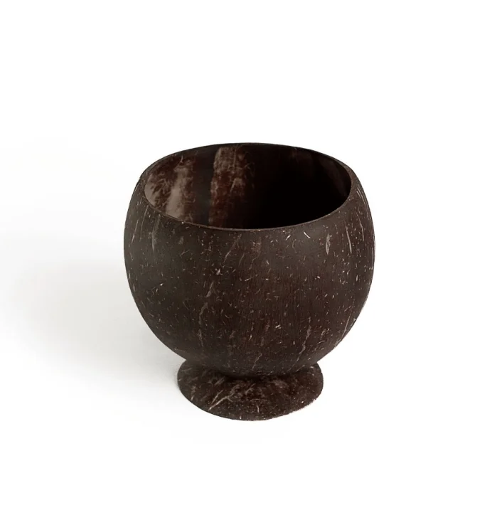 Custom Logo Wooden Bowls With Spoon Eco-friendly Natural Coconut Shell Bowl