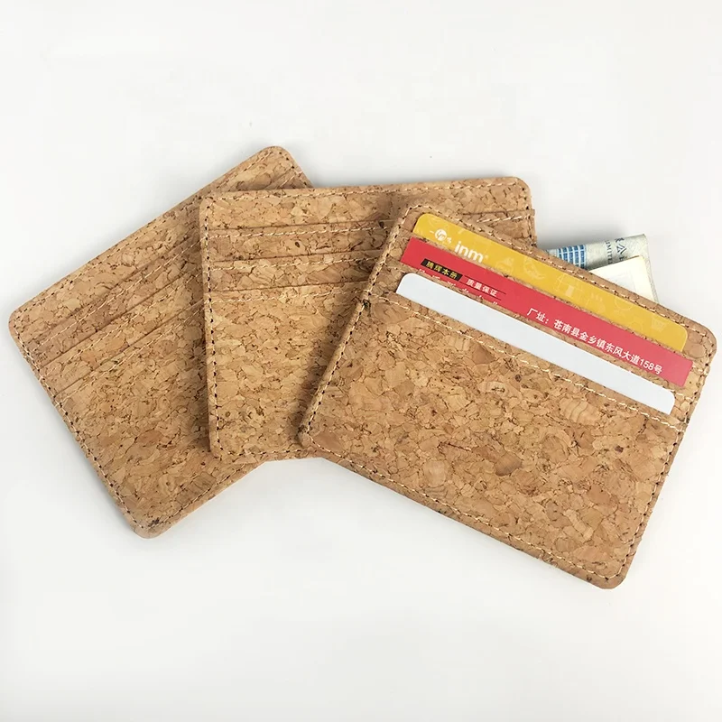 New Arrival   Minimalist  Cork Credit Card Holder Eco Friendly Durable PU Card Holder