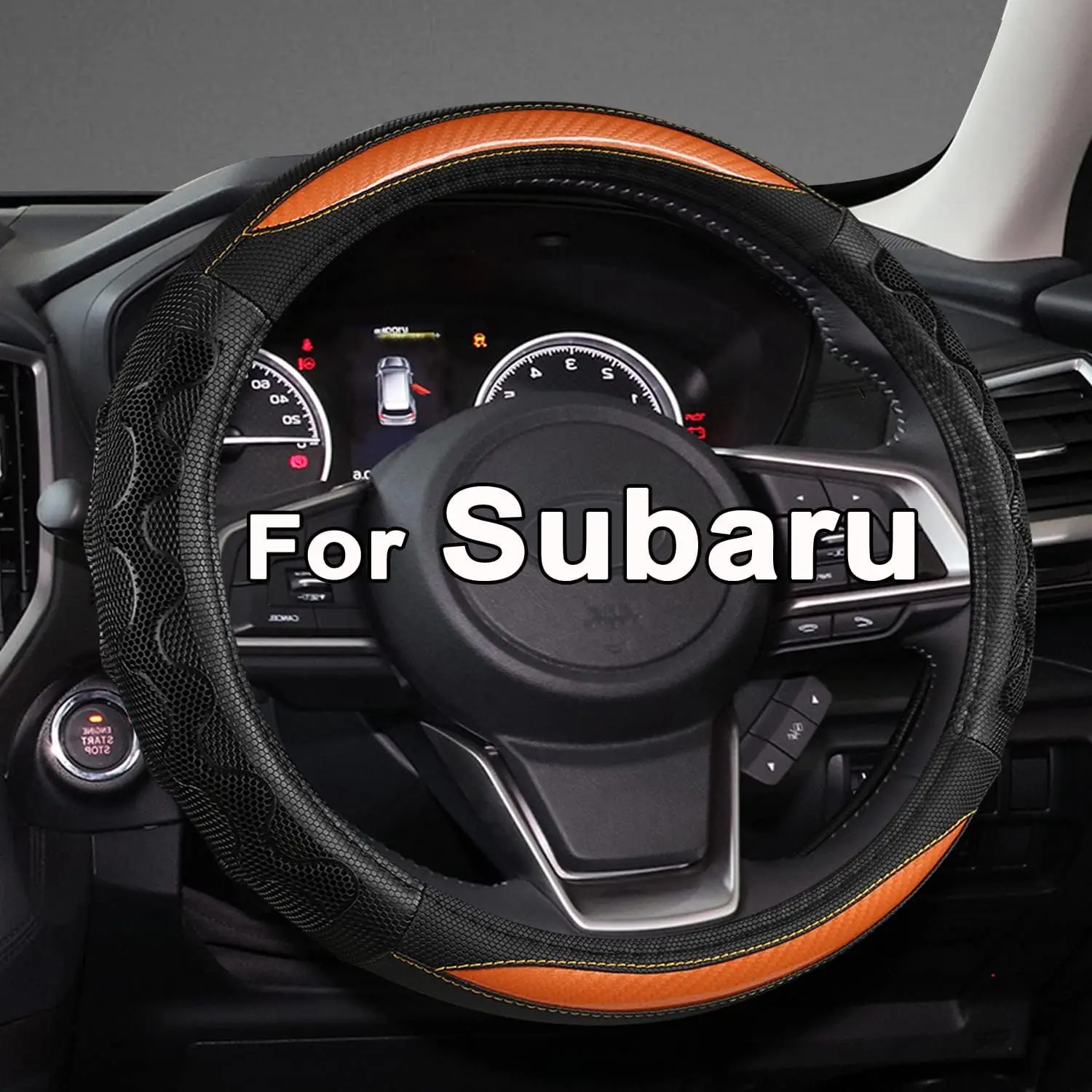 Car Steering Wheel Cover for Subaru Outback and Crosstrek - Solid Black