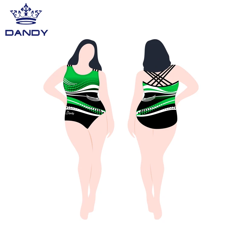 Ombre Rhythmic Ballet Gymnastics Customized Size Competition Leotards With Rhinestones for Girls