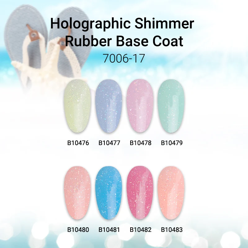 Colorful Gel Polish With Rubber Base High Gloss And Sparkle Soak Off Gel Shimmer Rubber Base