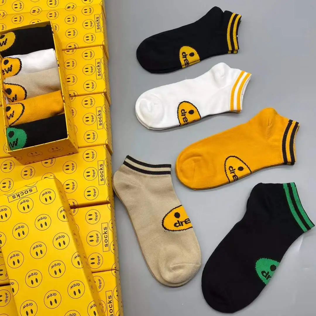 Smiley Print Cute Socks Korea Fashion Spring Autumn Cotton Women Lady Smile Face Sock