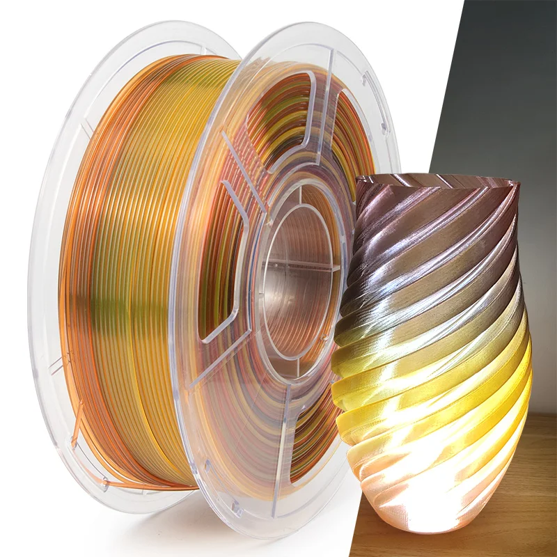 Hot Sale iSANMATE petg filament Transparent gradient rainbow petg filament 1.75mm 1kg for 3d Printer yellow+red+black