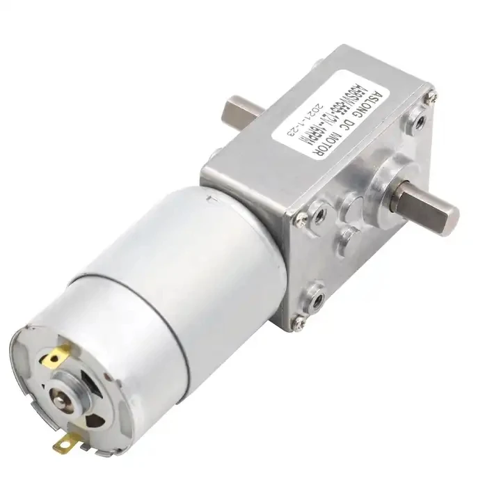 Червячный редуктор с двойным выходным валом A58SW-555S 12 В, 24 В, 8-470 об/мин