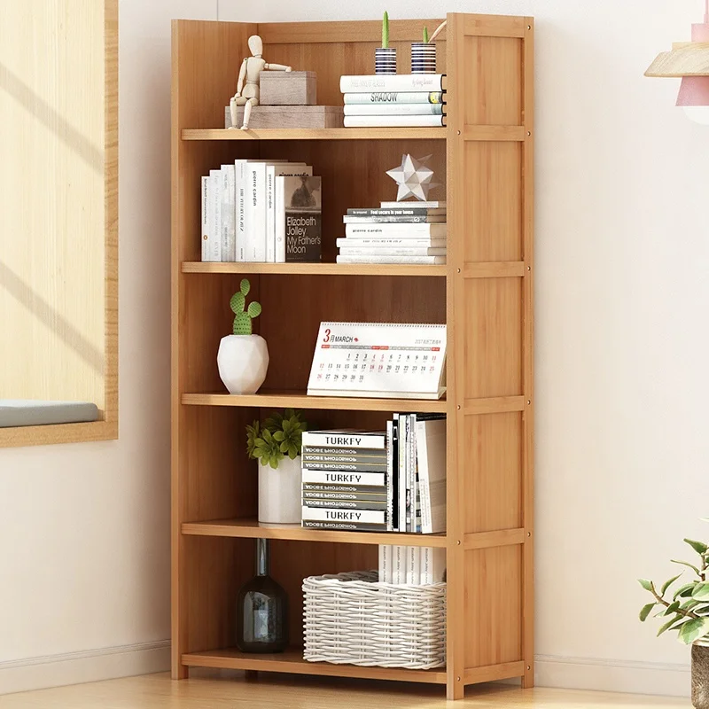 Haichuan modern simple design bamboo wooden 3-5 level bookshelf for office room bookcase