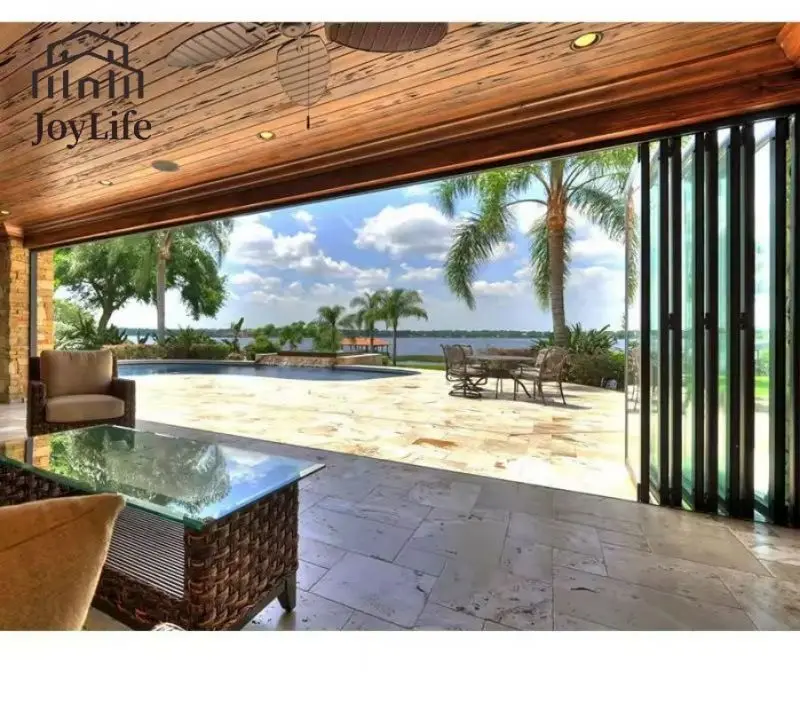 Customizable Minimalist Folding Doors Modern Space-Saving Aluminum Alloy with Glass and Steel at a Competitive Price