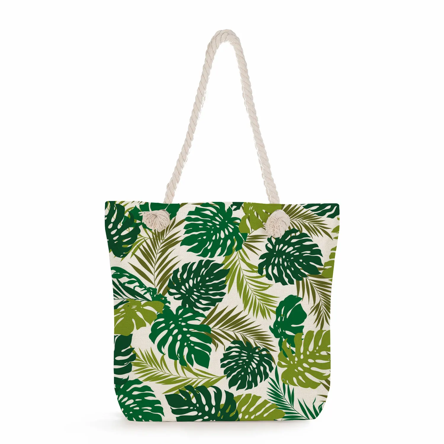 Сумка-тоут женская пляжная с кокосовым деревом модный саквояж на плечо из плотной веревки тропический мешок