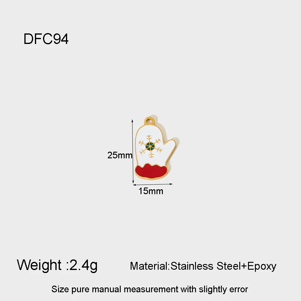 Handmade DIY Jewelry No Fade Stainless Steel Snowman Elk Gloves Charms Enamel Oil Dripping Santa Claus Charms For Christmas