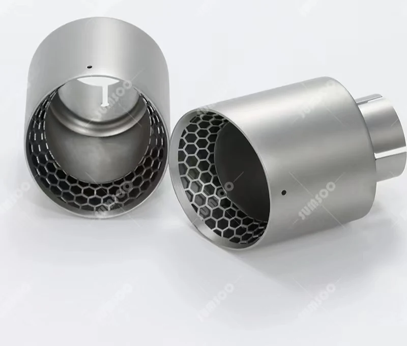 SYPES New model double-layer welded edge honeycomb stainless steel exhaust universal pipe muffler pipe upgrade car exhaust pipe