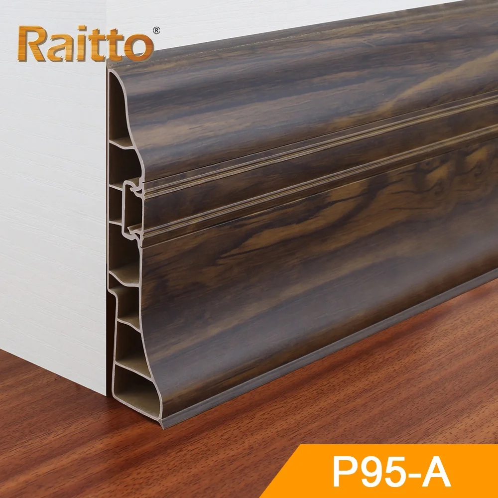 P95-A, Ruitai Plastic baseboard China 95mm Factory Selling Cheap Price PVC Skirting Plinth  PVC Skirting Board