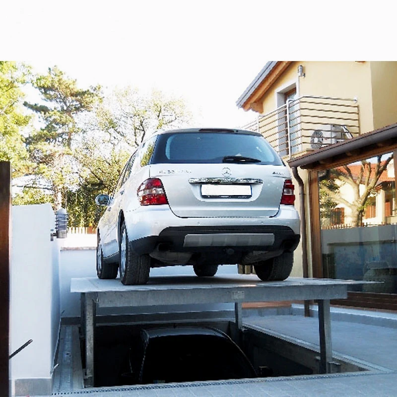 2 level simple pit car parking lift system for home resident and commercial underground car parking garage equipment