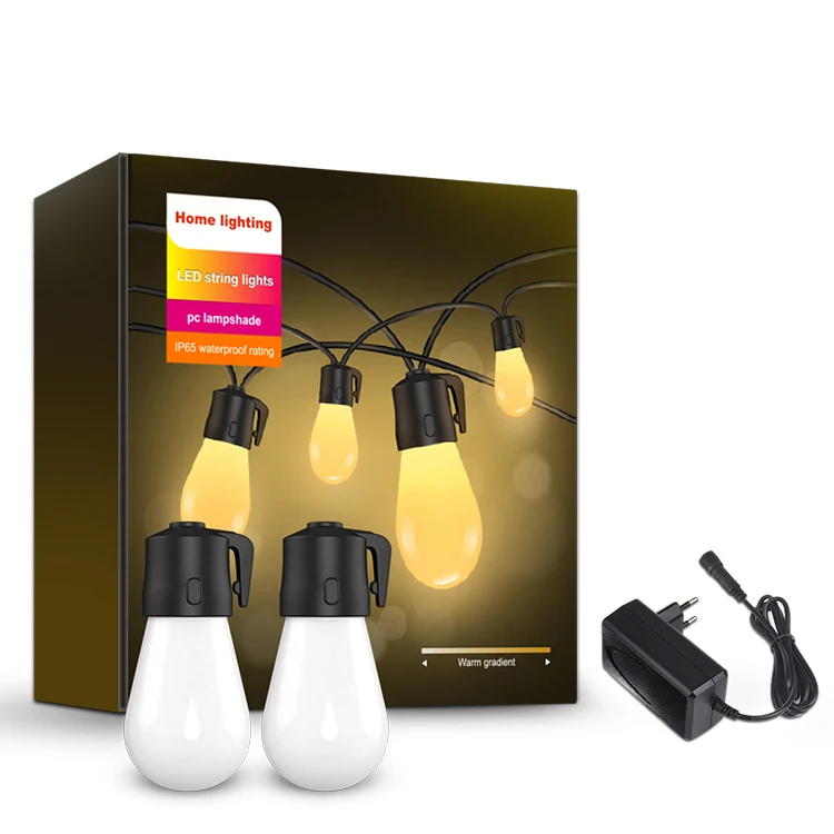 S14  15 bulbs Warm White  IP65  Waterproof Outdoor Christmas Decoration Wedding Partyon High  quality String Light Garden Festo
