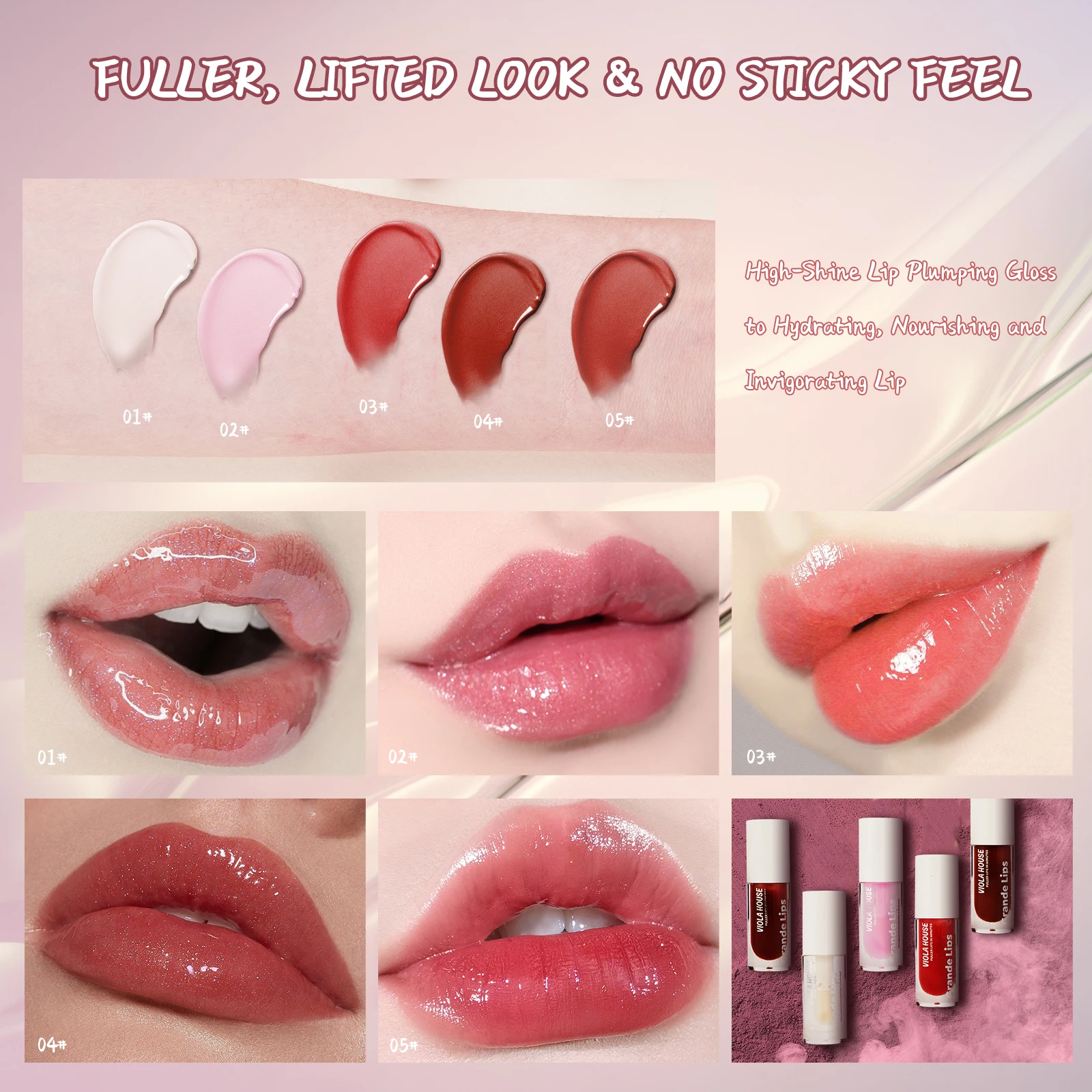 Lip Oil Private Label Custom Vegan Lip Gloss Nourishing Volumizing Extreme Moisturizing Lip Gloss Plumper