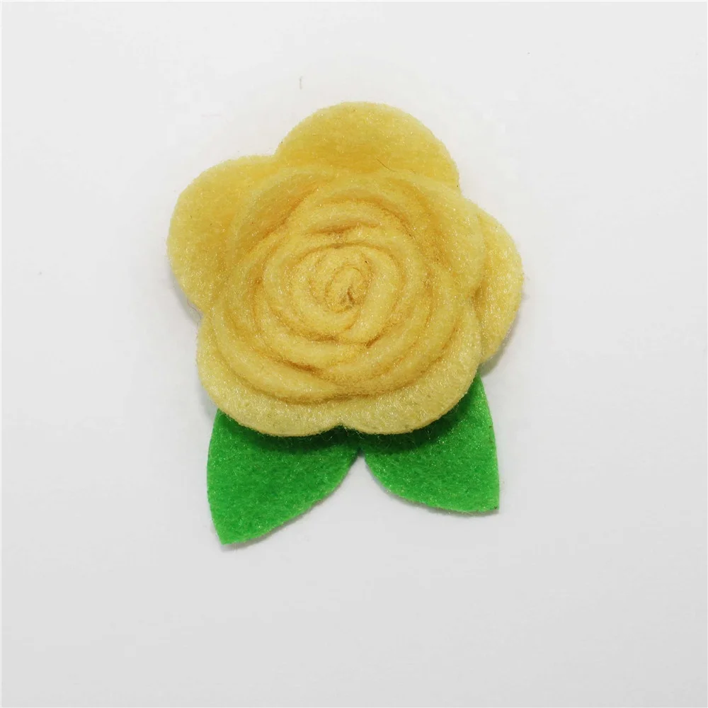 
Wholesale Garment Accessories Artifical Handmade Craft Fabric Felt Rose Flowers 