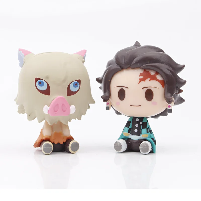 2021 Demon Slayer Q Version 4pcs/set PVC Anime Figure Toy 5CM Kimetsu No Yaiba Action Figure Kamado Tanjirou PVC Doll Model Toys
