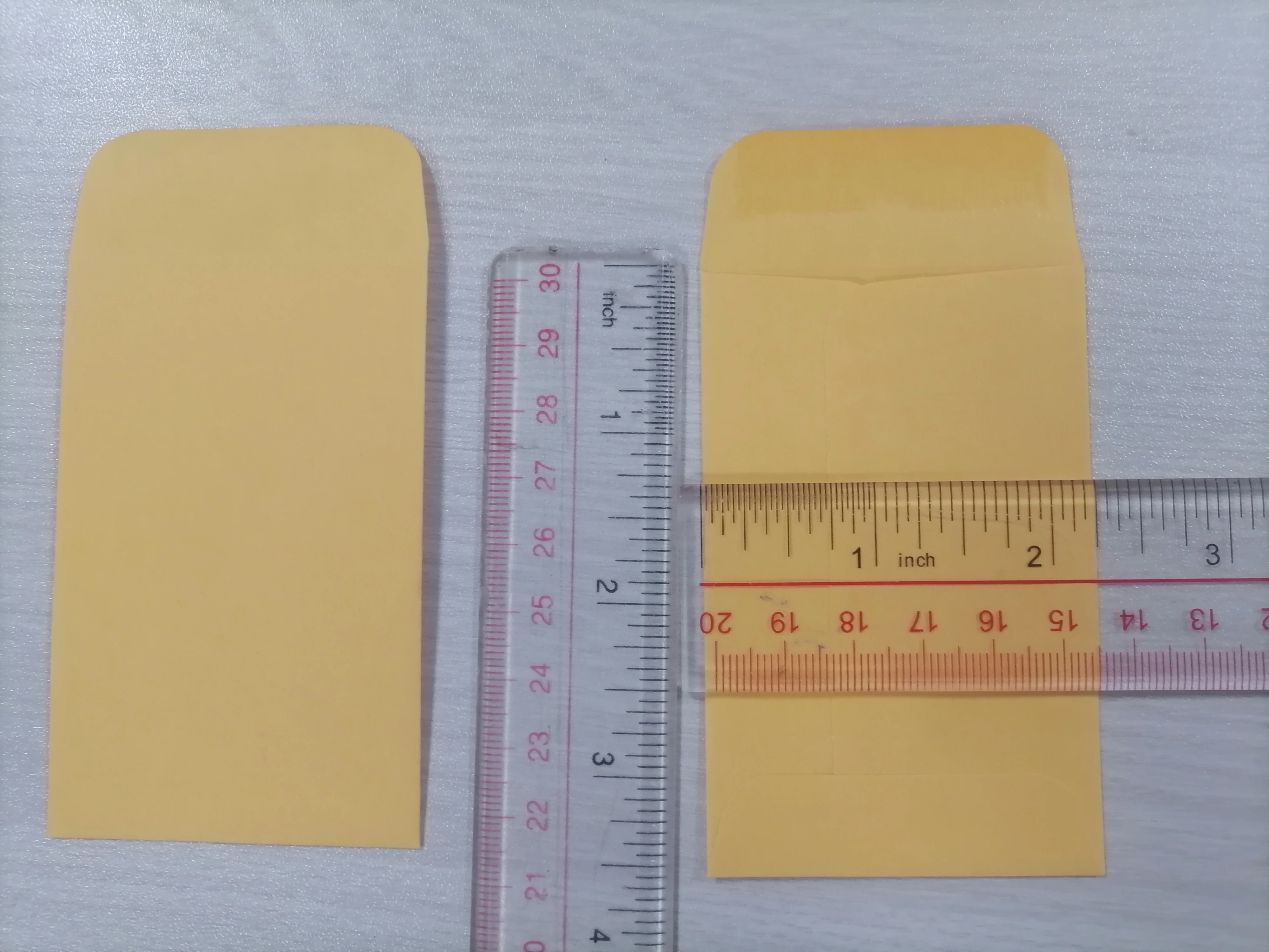 2.25 x 3.5 inch Customized Shape Gold kraft Coin paper envelope High Quality Paper Mini Seed Envelope