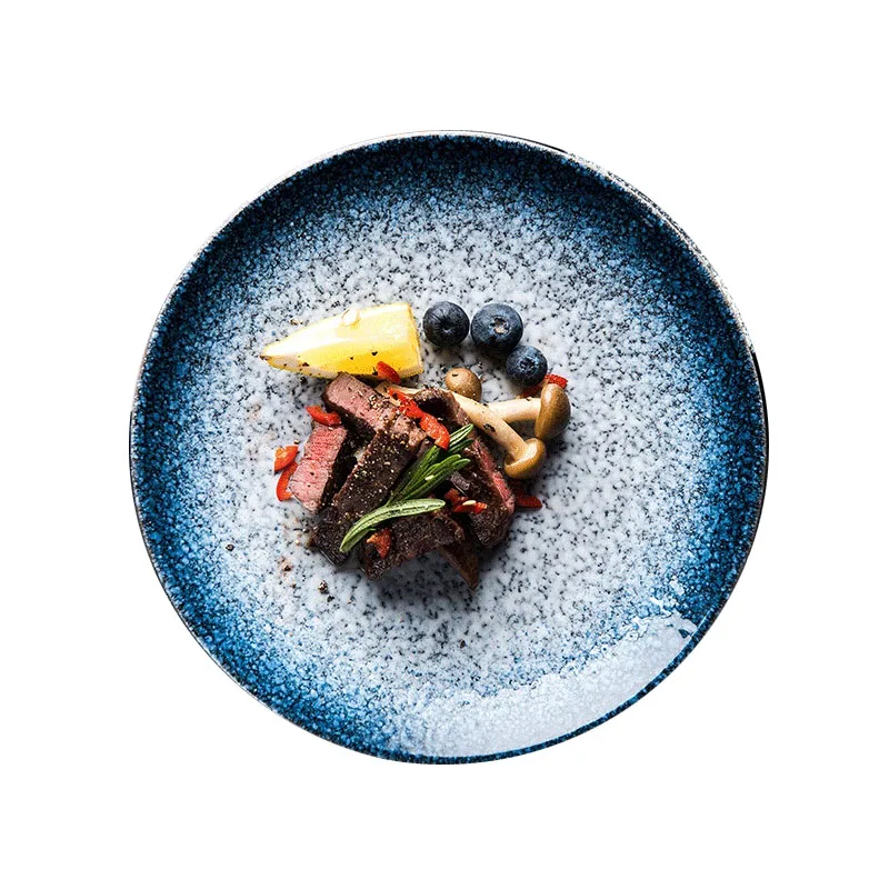 Японская креативная керамическая тарелка, посуда, салатный стейк, Глубокая тарелка