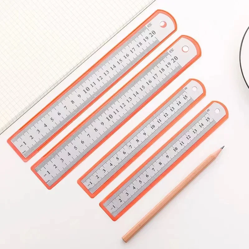 school office   15cm 20cm 30cm 40cm 50cm Stainless Steel Straight Ruler Scale Ruler Steel Ruler