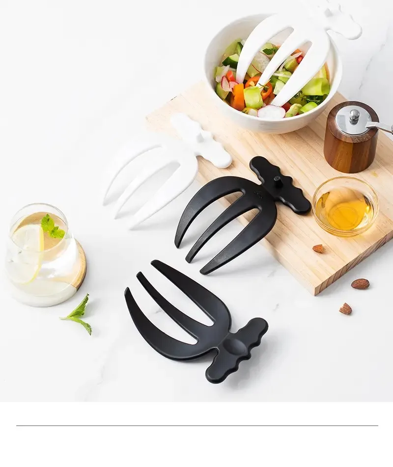 2pcs/Set Fruit Salad Mixer  Claw Stainless Steel Fruit Vegetable Salad Tools Server Kitchen Tool For Home Restaurant