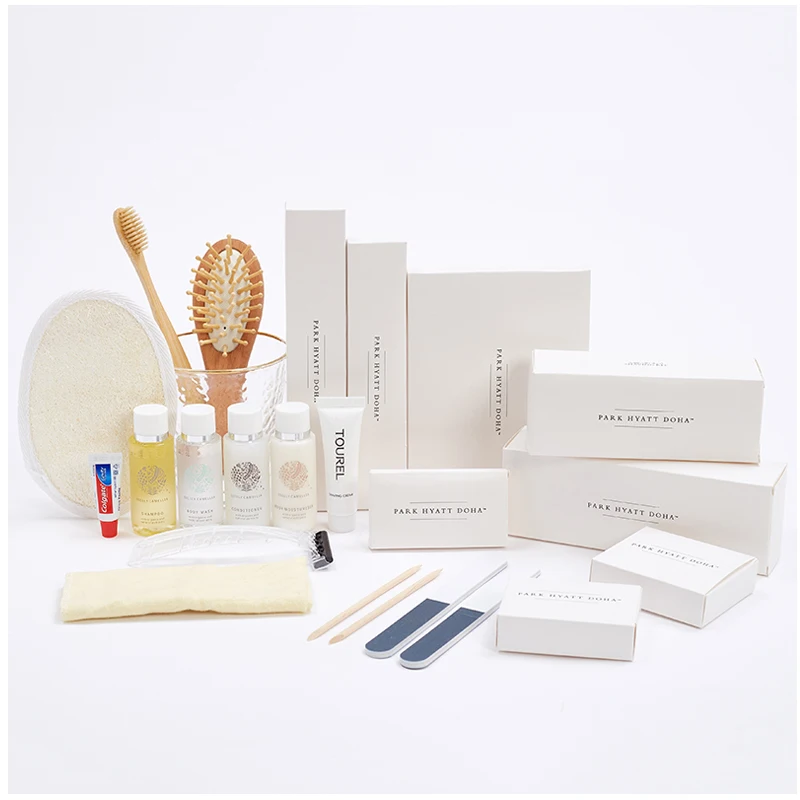 Wholesale Custom Luxury Eco Biodegradable Disposable 5 Star Hotel Room Size Toiletries Amenities Set Manufacturers