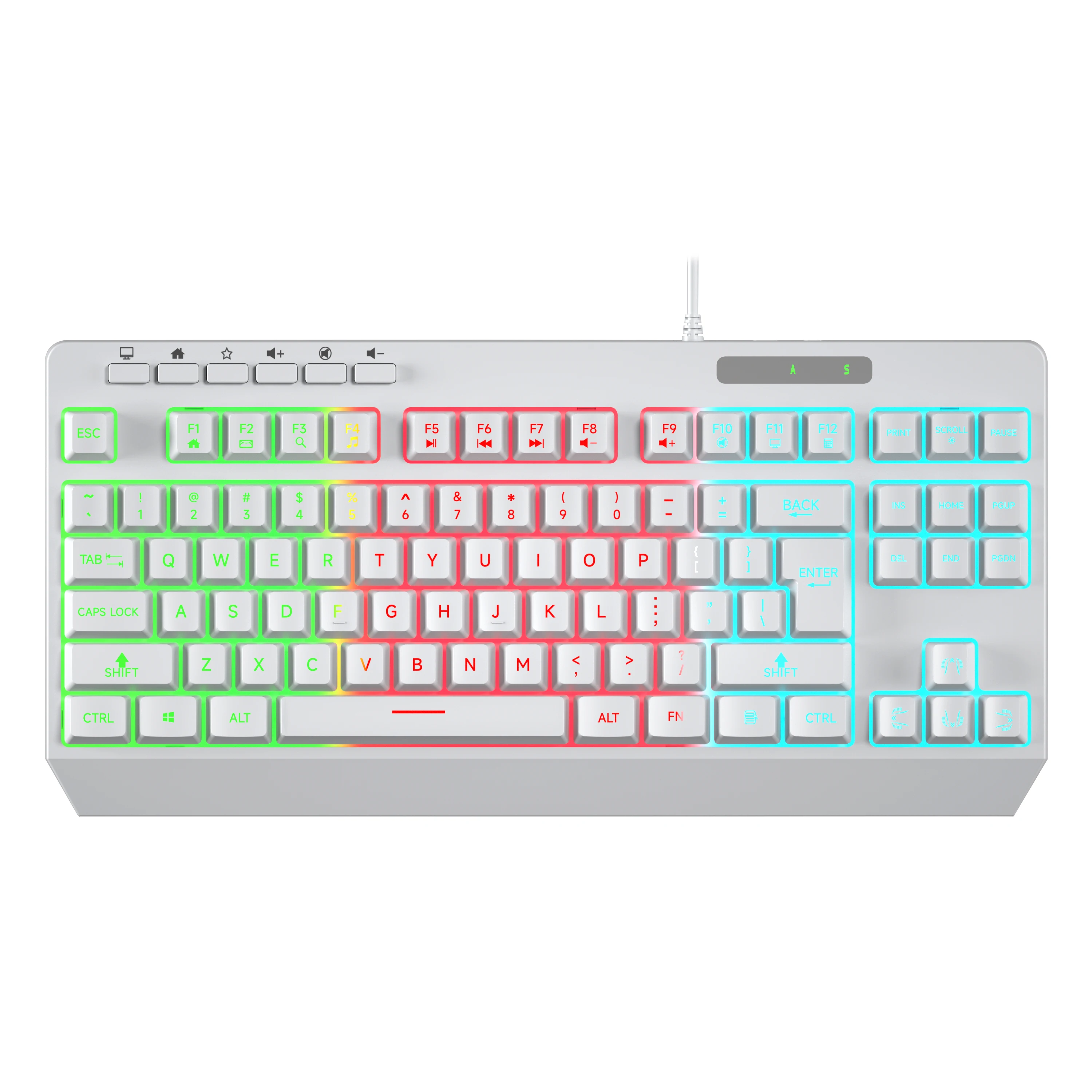 Wholesale  87 Keys RGB Backlit Wired Gaming Keyboard Teclado Multi-Function Membrane Mechanical Keycaps Ergonomic Gamer keyboard