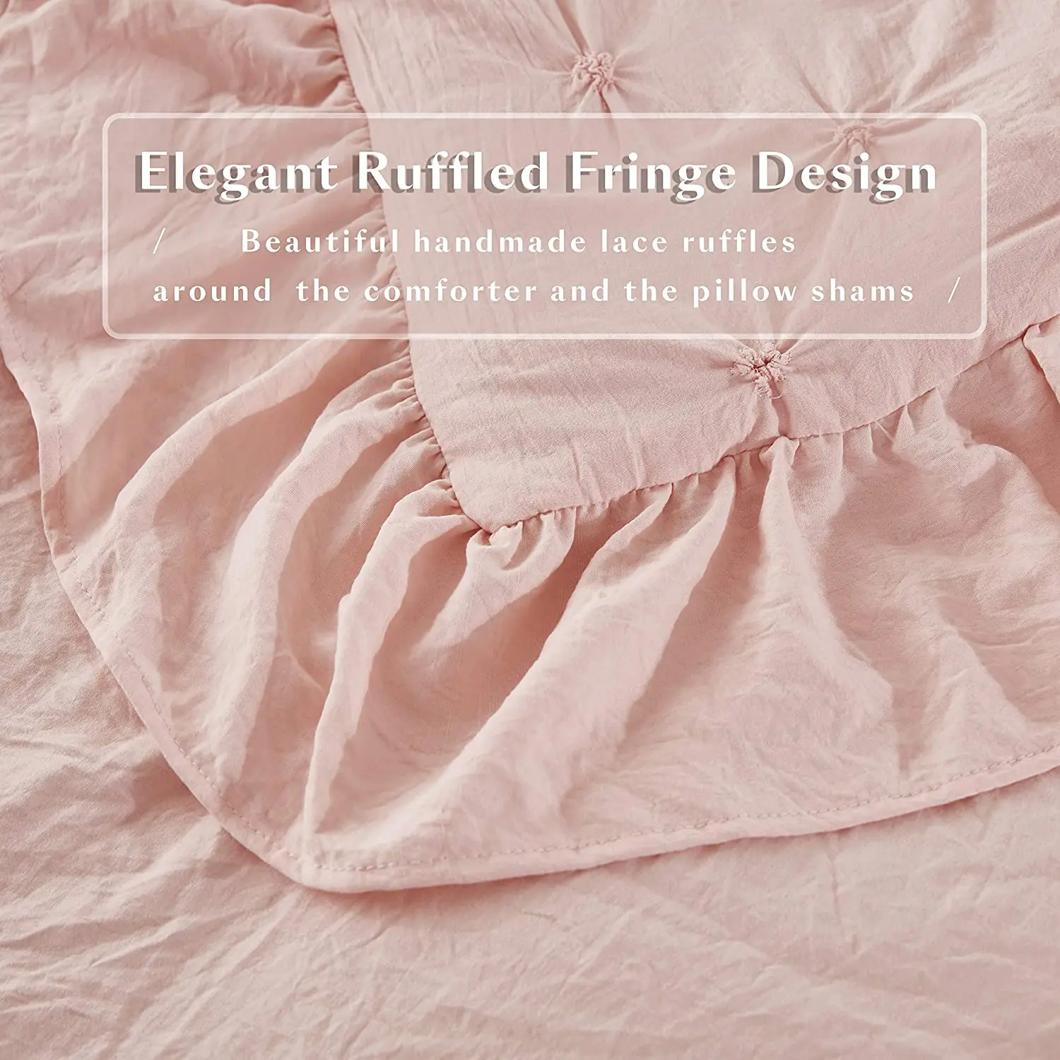 3-Piece Pink Lace Ruffled Comforter Set Queen Of Wholesale Comforter Sets Bedding Sets