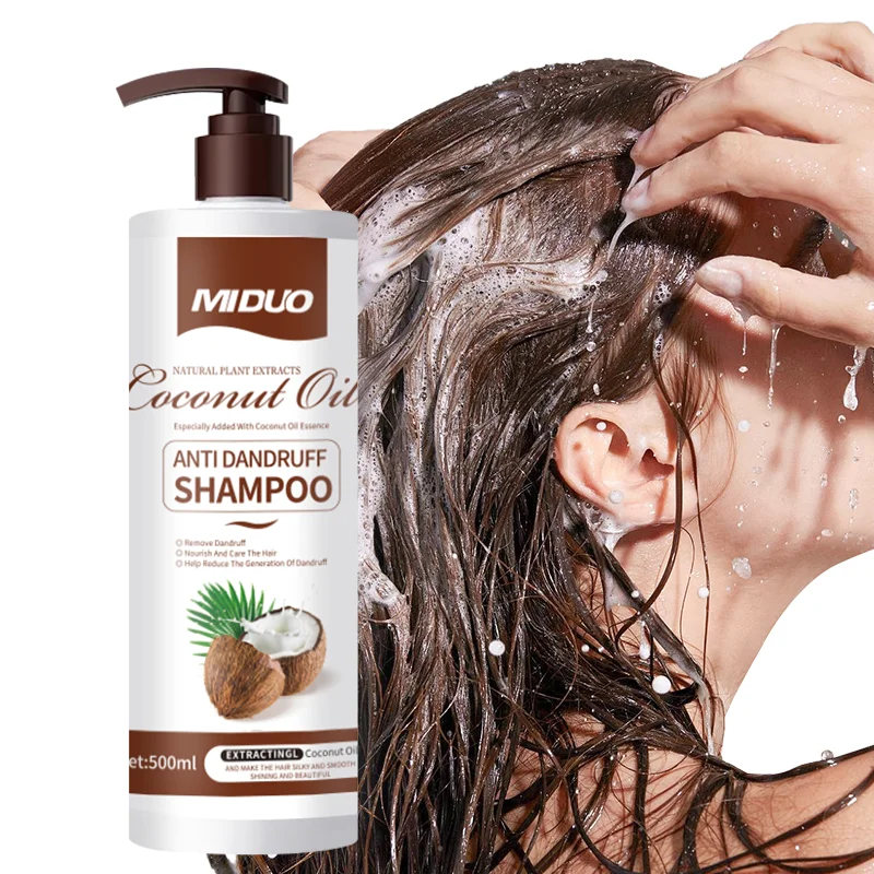 MIDUO Factory 500ML Anti-Dandruff Natural Organic Bulk Purple Color Hair Black Hair Loss Growth Care Repairing Coconut Shampoo