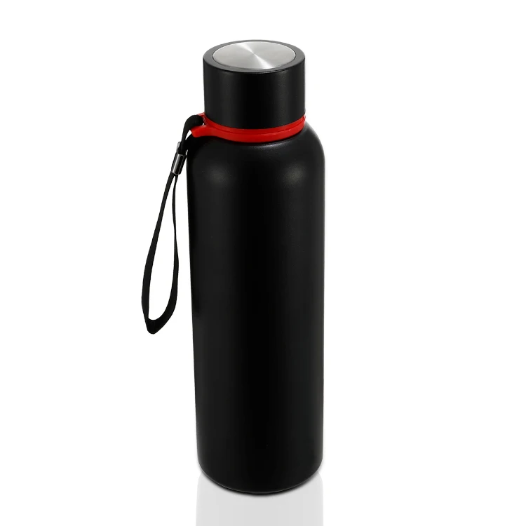 All Black 500ml Outdoor Sublimation Sport Long Hot Vacuum Flask Drinking Water Bottle BPA Free Steel Thermos Vacuum Cup
