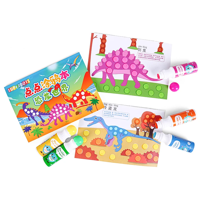 Dinosaur Graffiti Doodle Books for Kids Big Drawing Activity Quiet Children Early Educational Story Books with dot markers