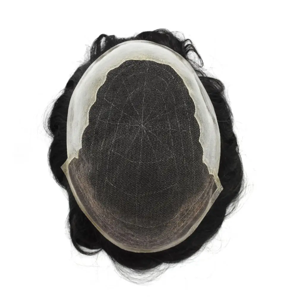 
natural strong human hair toupee male wig for man Q6 HAIR TOUPEE MONO High Quality LACE Hair Replacement for Men 