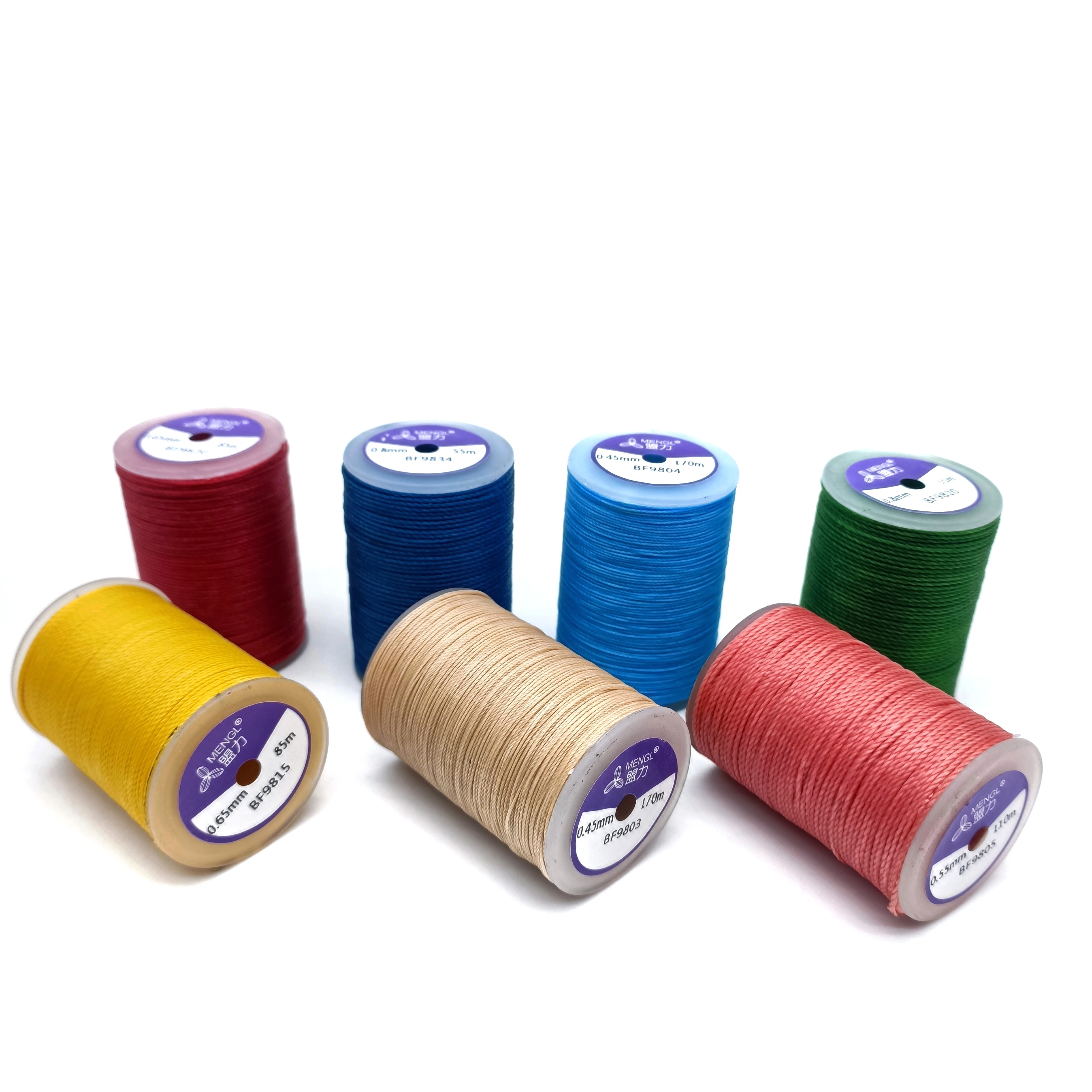 100 polyester Terlenca 0.65 1mm Hilo Encerado Linea Redondo tejer zapato para coser cuero pulseras 0.8 round wax thread bracelet
