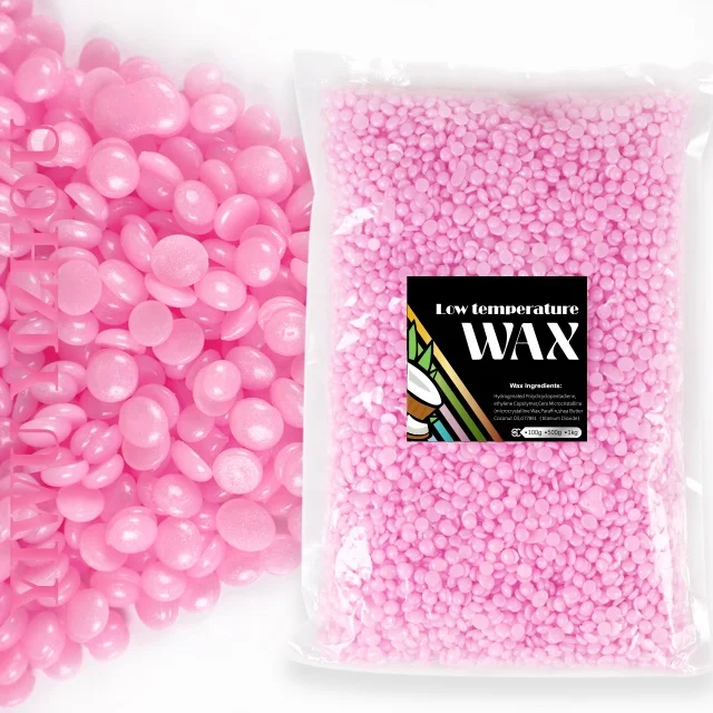Pink Rose Scented Hard Wax Beans 1KG Rosin-Free Shiny Depilatory Wax Hair Removal Wax Beads 2.2lb
