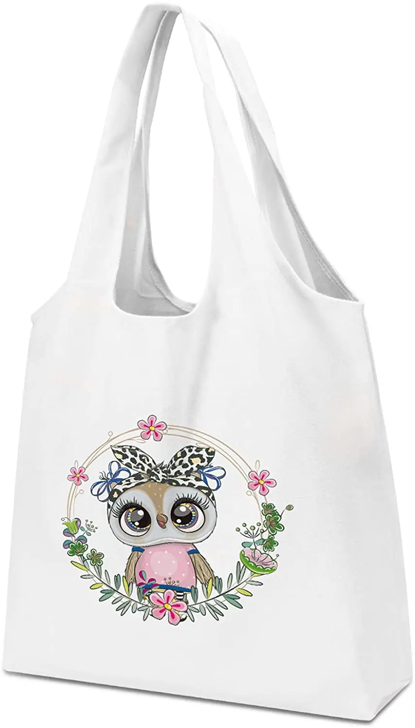 Emie Customizable cartoon print strawberry canvas bag large capacity shoulder bag