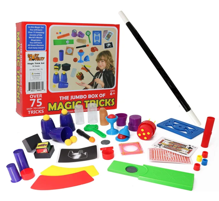 Novelty Kids Magic Trick Set with Wand,Cards and More Magic Toys-Easy Magic Tricks for Beginners and Children