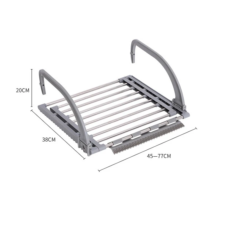 Balcony clothes dryer rack Stainless Steel Socks Clip Hanger Windowsill Extendable Laundry Drying Hanger