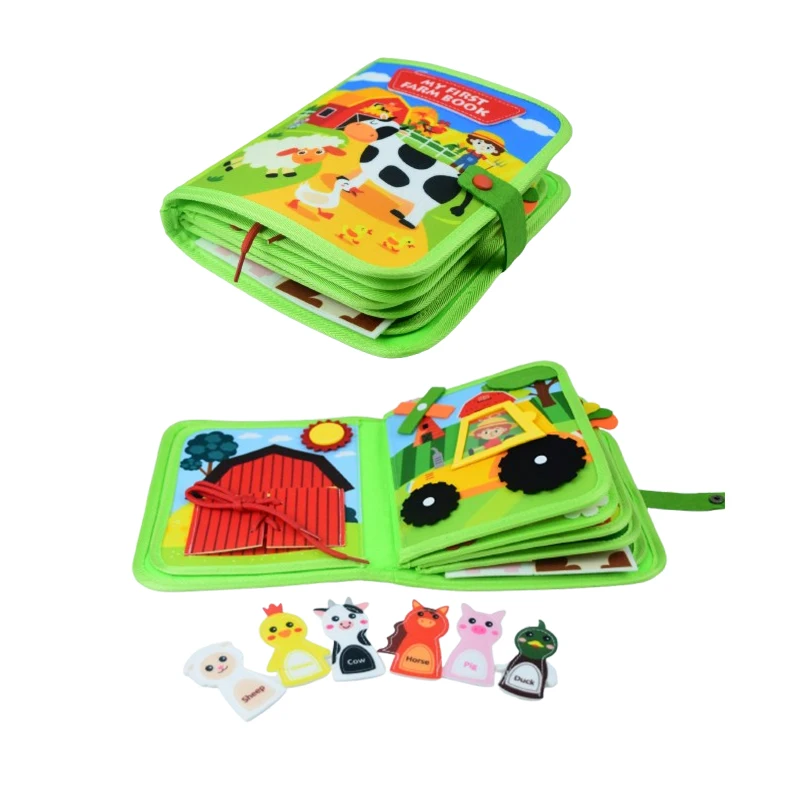 Montessori Basic Skills Activity Soft Travel Toy Educational Busy Book for Toddlers